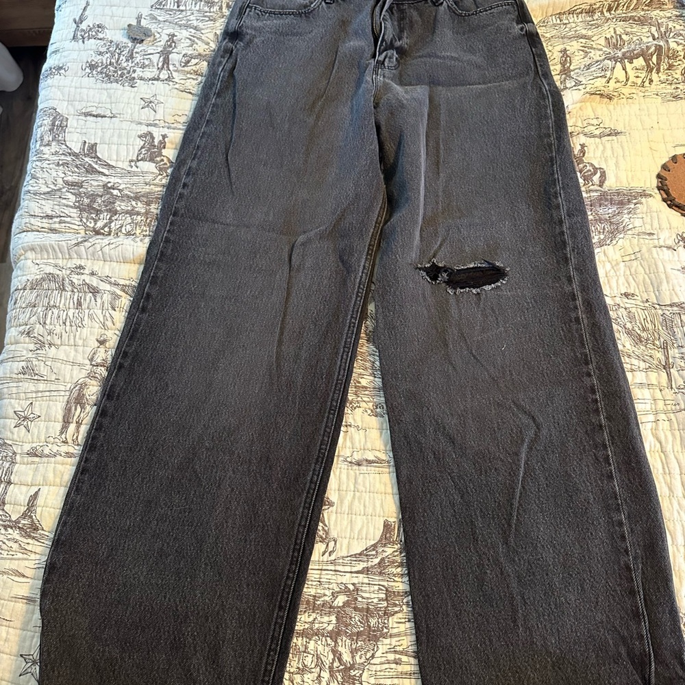 Wrangler Black Distressed Women’s Straight Jeans